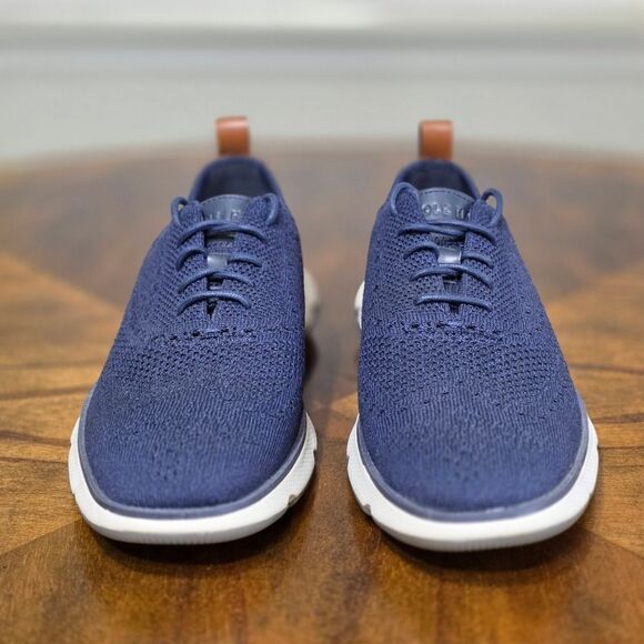 Cole Haan Zerogrand Stitchlite Navy Brown Knit Oxford Shoes C36418 Men\'s 7.5 New main image 11
